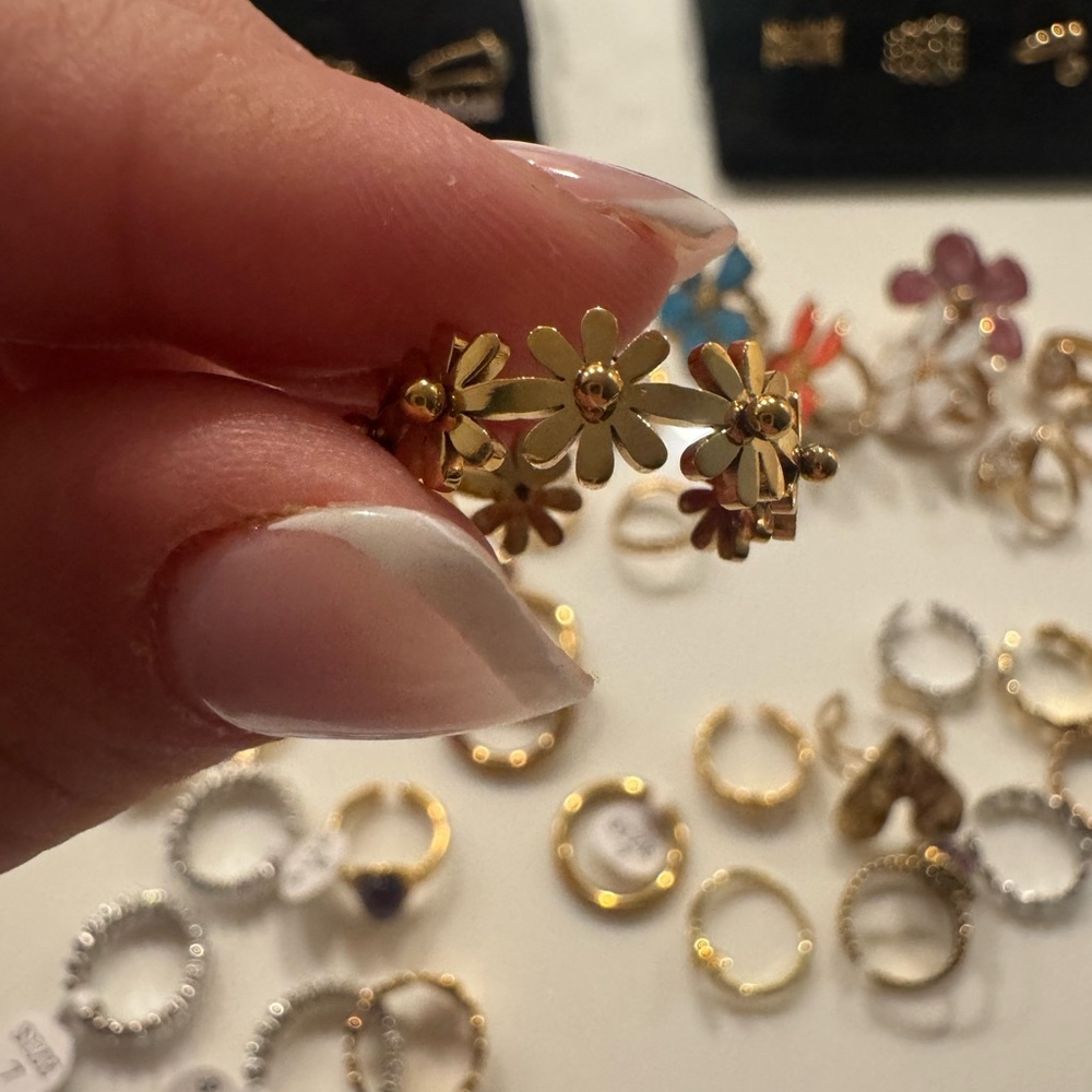 Gold Floral ring 18 k plated gold